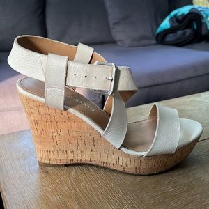 White Strappy Wedge Sandals FRANCO SARTO
